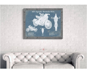 Cutler West Mv Agusta Brutale 800 Blueprint Motorcycle Patent Print