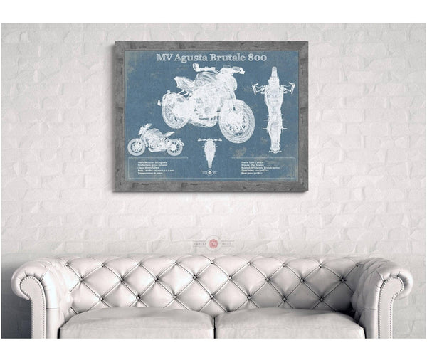 Cutler West Mv Agusta Brutale 800 Blueprint Motorcycle Patent Print