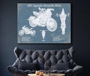 Cutler West Mv Agusta Brutale 800 Blueprint Motorcycle Patent Print