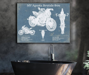 Cutler West Mv Agusta Brutale 800 Blueprint Motorcycle Patent Print