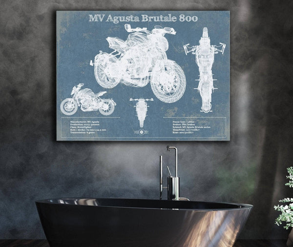 Cutler West Mv Agusta Brutale 800 Blueprint Motorcycle Patent Print