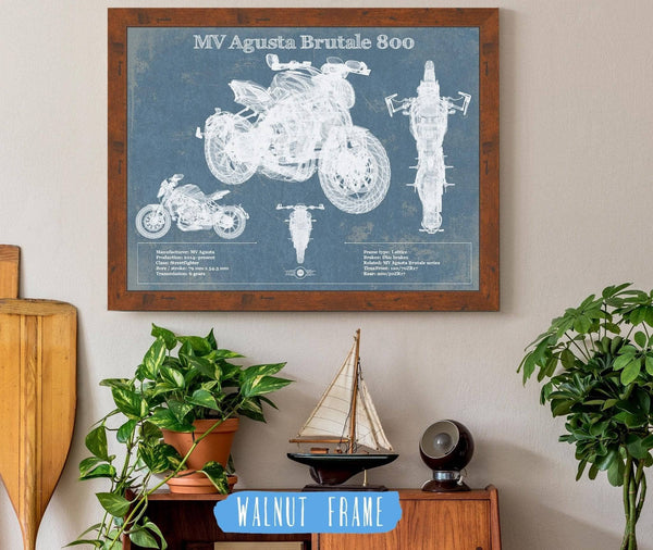 Cutler West Mv Agusta Brutale 800 Blueprint Motorcycle Patent Print