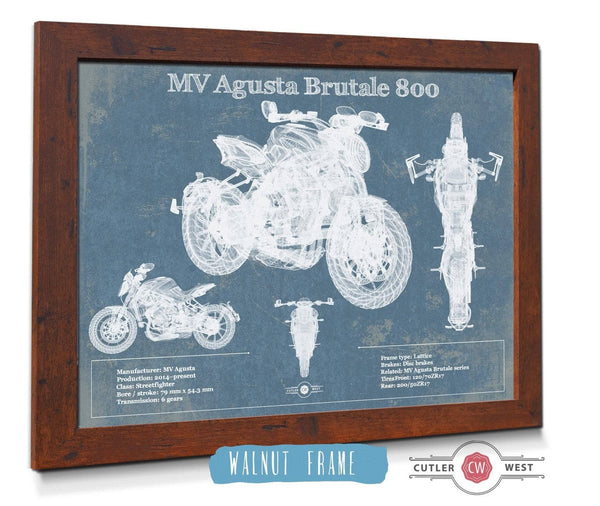Cutler West Mv Agusta Brutale 800 Blueprint Motorcycle Patent Print