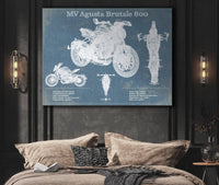 Cutler West Mv Agusta Brutale 800 Blueprint Motorcycle Patent Print