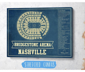 Cutler West Nashville Predators Bridgestone Arena Seating Chart - Vintage Hockey Print