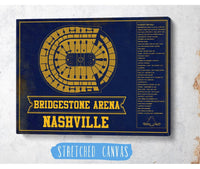 Cutler West Nashville Predators Bridgestone Arena Seating Chart - Vintage Hockey Team Color Print