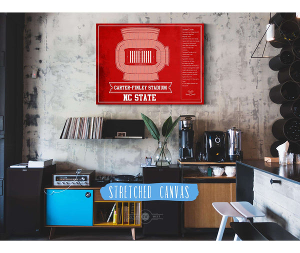 Cutler West NC State Wolfpack Team Colors - Carter-Finley Stadium Vintage Seating Chart