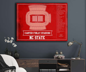 Cutler West NC State Wolfpack Team Colors - Carter-Finley Stadium Vintage Seating Chart