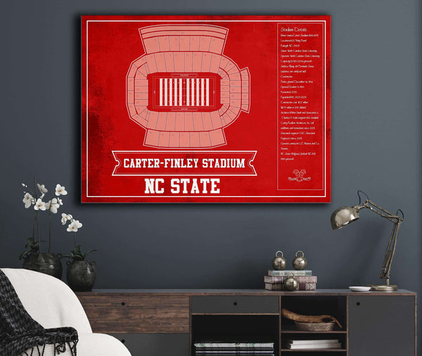 Cutler West NC State Wolfpack Team Colors - Carter-Finley Stadium Vintage Seating Chart