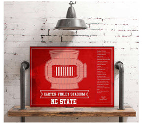 Cutler West NC State Wolfpack Team Colors - Carter-Finley Stadium Vintage Seating Chart
