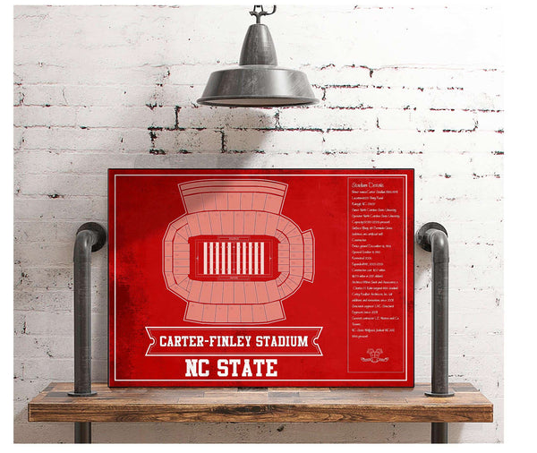 Cutler West NC State Wolfpack Team Colors - Carter-Finley Stadium Vintage Seating Chart