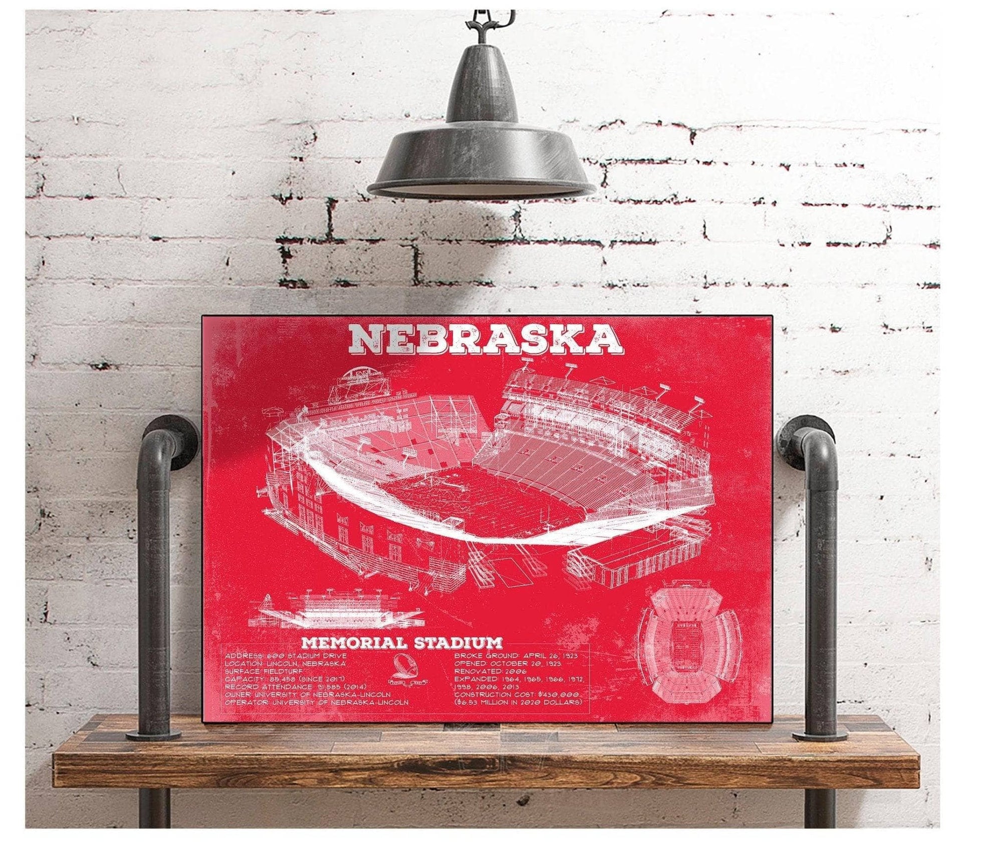 Cutler West Nebraska Cornhuskers - Vintage Memorial Stadium (Lincoln) Art Print