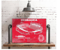 Cutler West Nebraska Cornhuskers - Vintage Memorial Stadium (Lincoln) Art Print