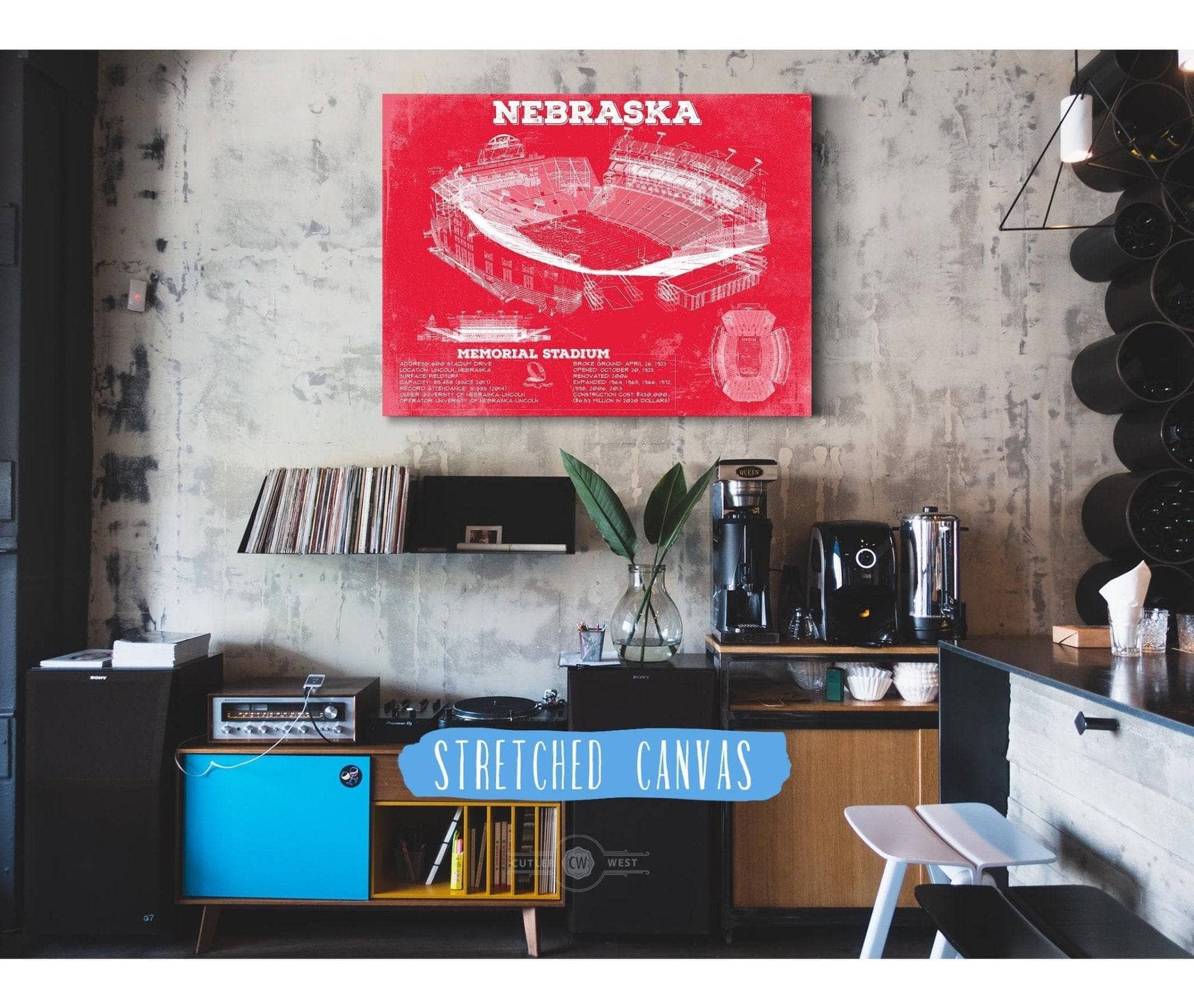 Cutler West Nebraska Cornhuskers - Vintage Memorial Stadium (Lincoln) Art Print