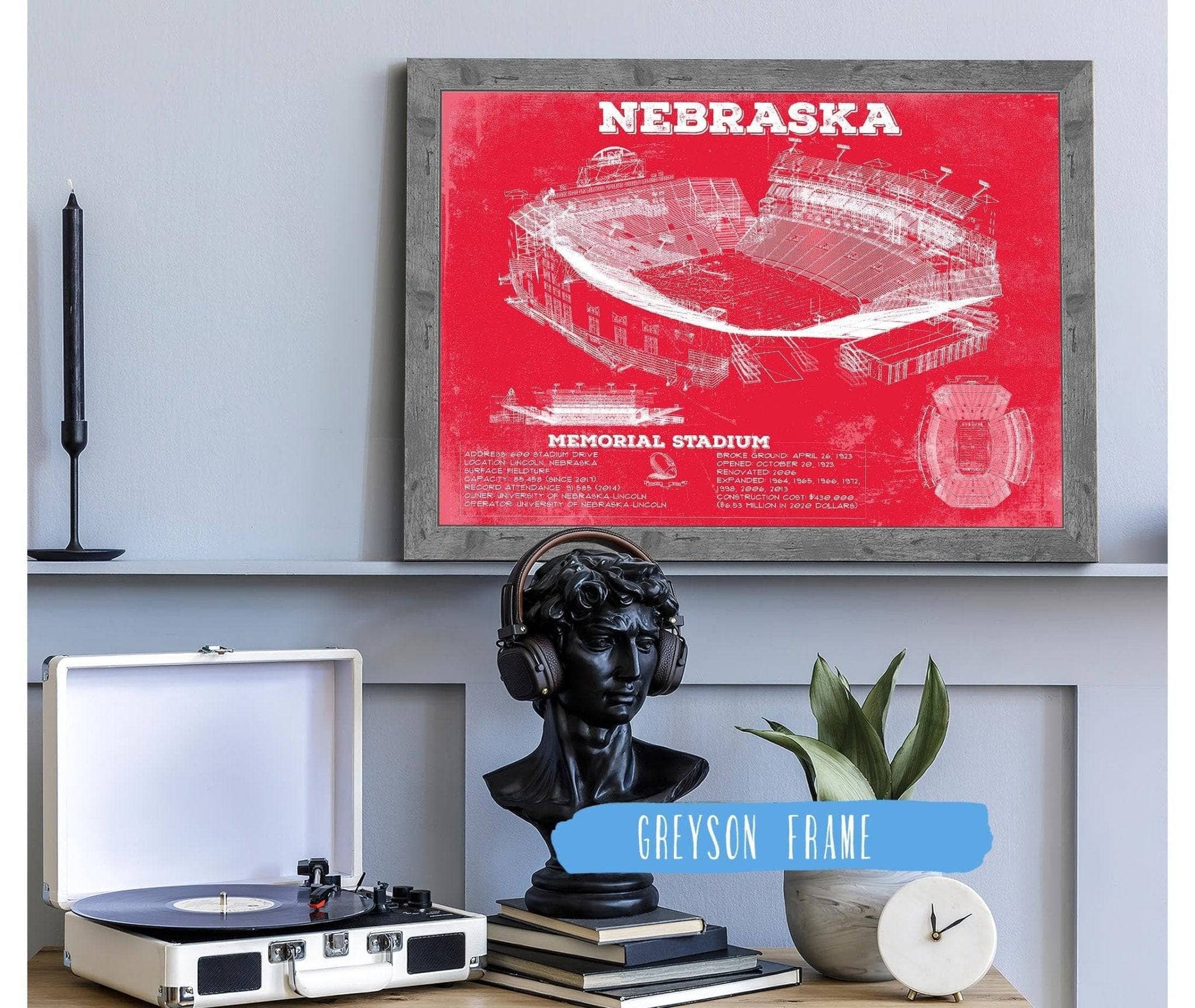 Cutler West Nebraska Cornhuskers - Vintage Memorial Stadium (Lincoln) Art Print