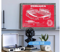 Cutler West Nebraska Cornhuskers - Vintage Memorial Stadium (Lincoln) Art Print