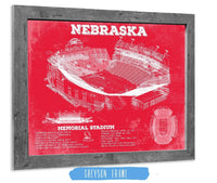 14" x 11" / Greyson Frame Cutler West Nebraska Cornhuskers - Vintage Memorial Stadium (Lincoln) Art Print