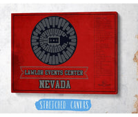Cutler West Basketball Collection Lawlor Events Center Nevada Wolf Pack Team Colors NCAA College Basketball Blueprint Art