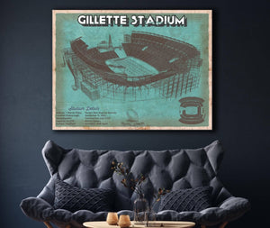 Cutler West New England Patriots Gillette Stadium Seating Chart - Vintage Football Team Color Print
