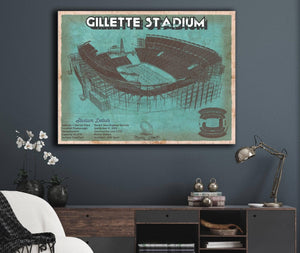 Cutler West New England Patriots Gillette Stadium Seating Chart - Vintage Football Team Color Print