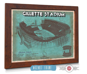 Cutler West New England Patriots Gillette Stadium Seating Chart - Vintage Football Team Color Print