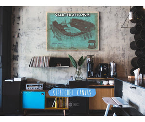 Cutler West New England Patriots Gillette Stadium Seating Chart - Vintage Football Team Color Print