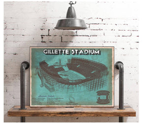 Cutler West New England Patriots Gillette Stadium Seating Chart - Vintage Football Team Color Print