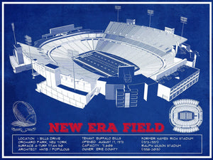 14" x 11" / Unframed Cutler West New Era Field Buffalo Bills Team Color