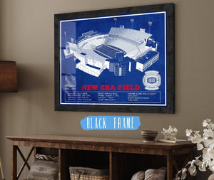 20" x 16" / Black Frame Cutler West New Era Field Buffalo Bills Team Color
