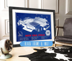 20" x 16" / Black Frame & Mat Cutler West New Era Field Buffalo Bills Team Color