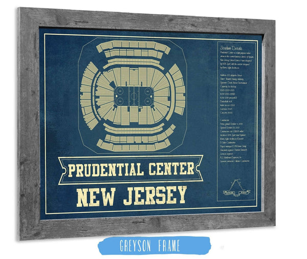 14" x 11" / Greyson Frame Cutler West New Jersey Devils Prudential Center Vintage Hockey Print