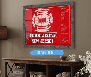 Cutler West New Jersey Devils Team Colors Prudential Center Vintage Hockey Print