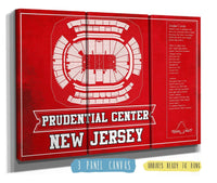 Cutler West 48" x 32" / 3 Panel Canvas Wrap New Jersey Devils Team Colors Prudential Center Vintage Hockey Print 933350200_80374