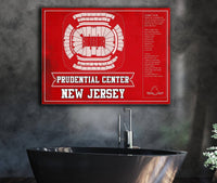 Cutler West New Jersey Devils Team Colors Prudential Center Vintage Hockey Print