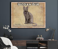 Cutler West Russian Blue Cat Breed Art Print Pet Vintage Print