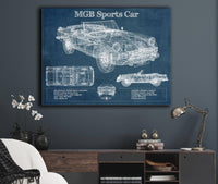 Cutler West Vehicle Collection Mgb Sports Car Blueprint Vintage Auto Print