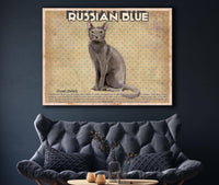 Cutler West Russian Blue Cat Breed Art Print Pet Vintage Print