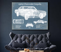 Cutler West Chevrolet Collection 1965 Chevrolet Impala Blueprint Vintage Auto Print