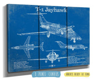 Cutler West Military Aircraft 48" x 32" / 3 Panel Canvas Wrap T-1 Jayhawk Vintage Blueprint Coffee Cup 912345686_18444