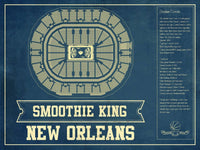 Cutler West Basketball Collection 14" x 11" / Unframed New Orleans Pelicans Smoothie King Center Vintage Basketball Blueprint NBA Print 933350170_77025