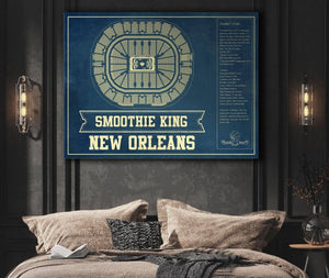 Cutler West New Orleans Pelicans Smoothie King Center Vintage Basketball Blueprint NBA Print