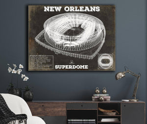 Cutler West New Orleans Saints Superdome Seating Chart - Vintage Football Print