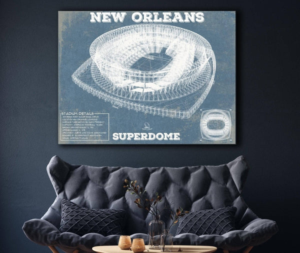 Cutler West New Orleans Saints Superdome Seating Chart - Vintage Football  Team Color Print