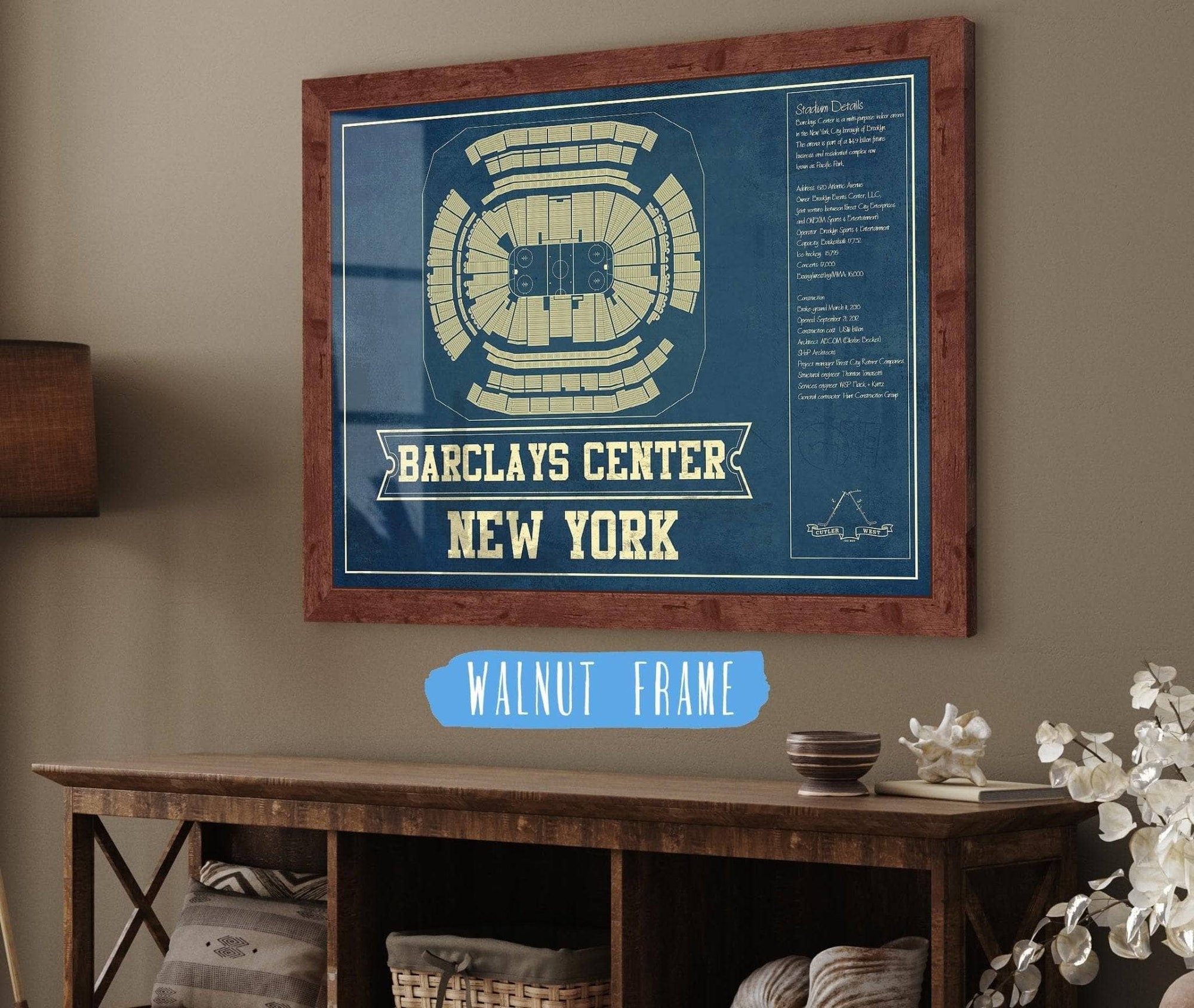 Cutler West New York Islanders Barclays Center NHL Vintage Hockey Print
