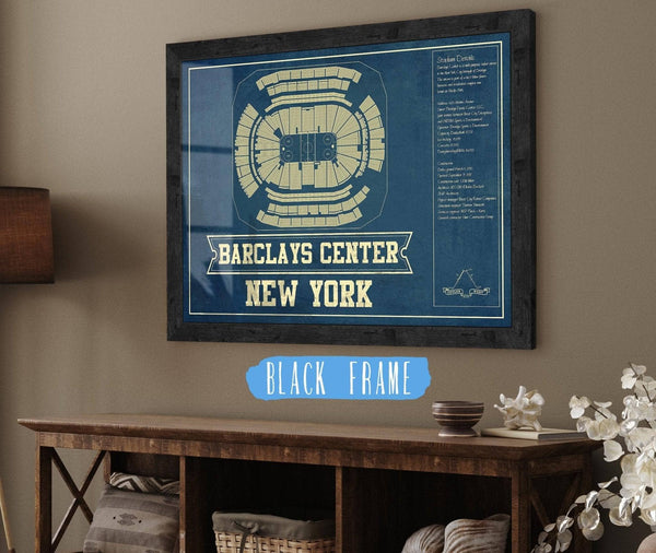 20" x 16" / Black Frame Cutler West New York Islanders Barclays Center NHL Vintage Hockey Print