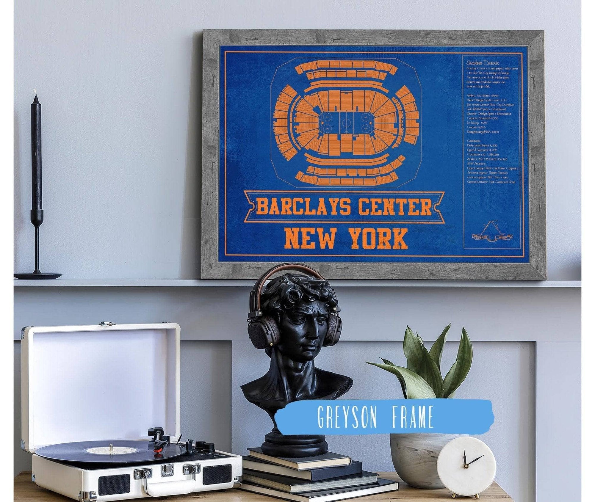 Cutler West New York Islanders Team Color Barclays Center NHL Vintage Hockey Print