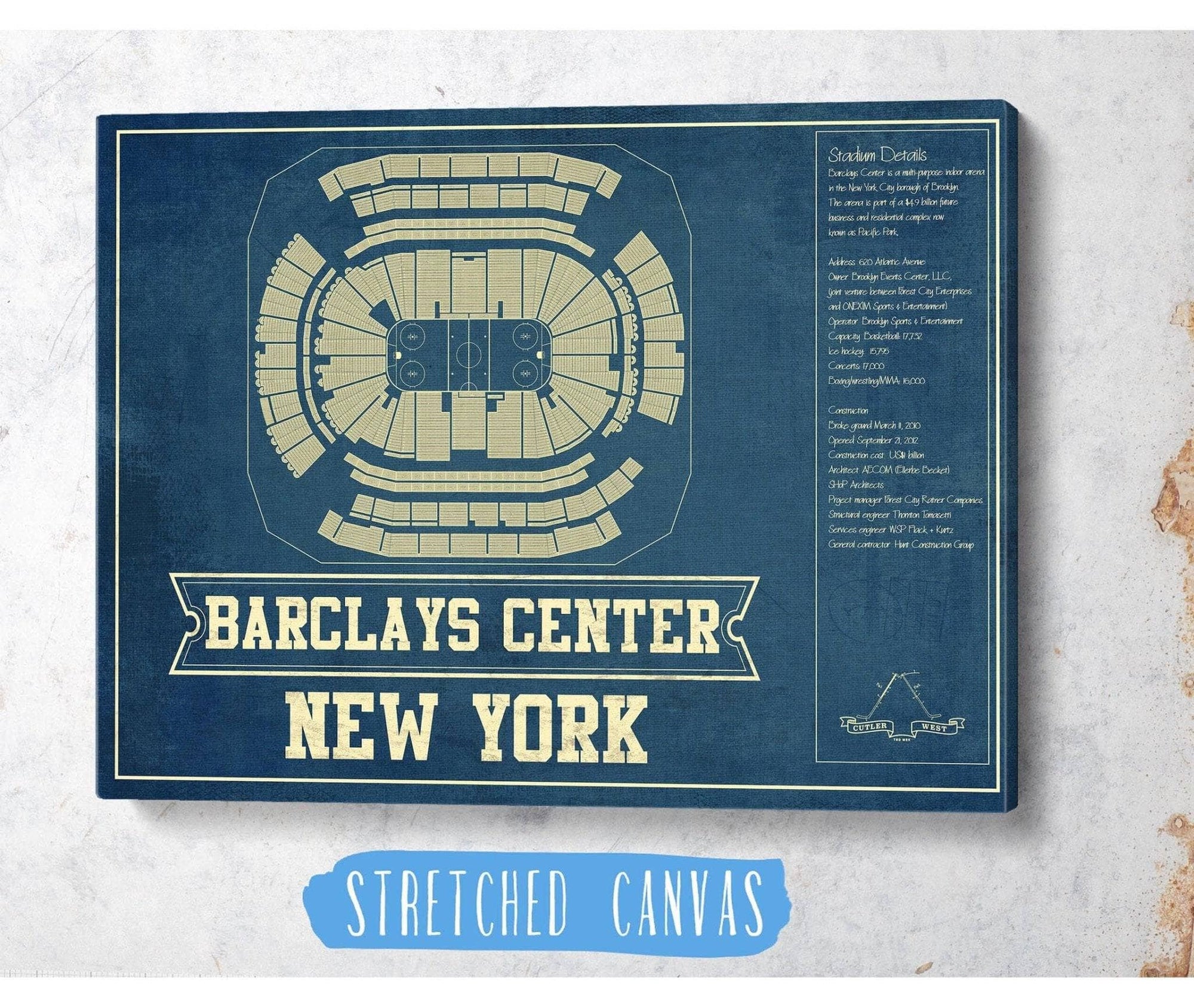 Cutler West New York Islanders Barclays Center NHL Vintage Hockey Print