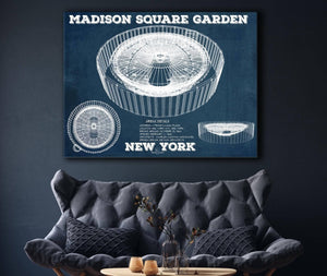 Cutler West New York Knicks - Madison Square Garden Vintage Blueprint  NBA Basketball NBA Print 2022