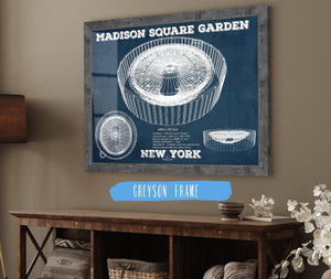 Cutler West New York Knicks - Madison Square Garden Vintage Blueprint  NBA Basketball NBA Print 2022