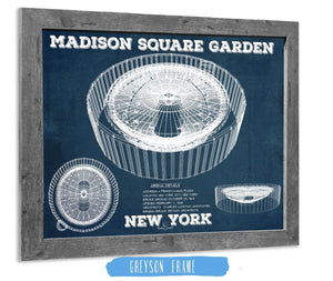 14" x 11" / Greyson Frame Cutler West New York Knicks - Madison Square Garden Vintage Blueprint  NBA Basketball NBA Print 2022